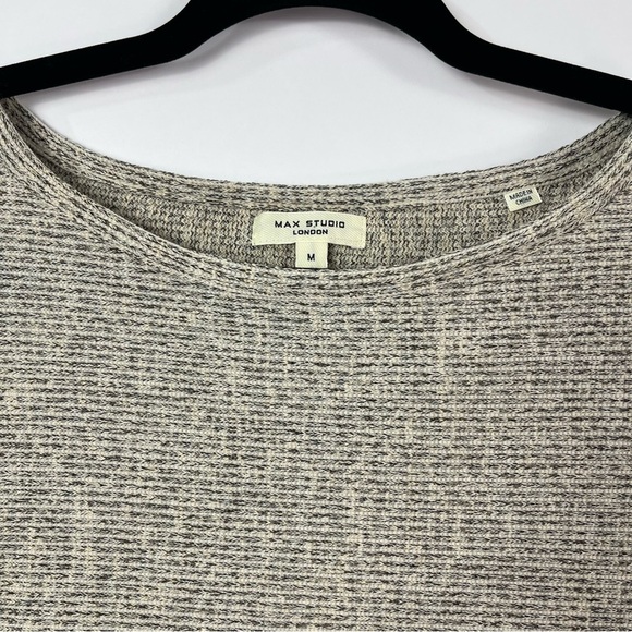 2/$30 Max Studio Ruched Sleeve Top size Medium Grey blend - Picture 5 of 8